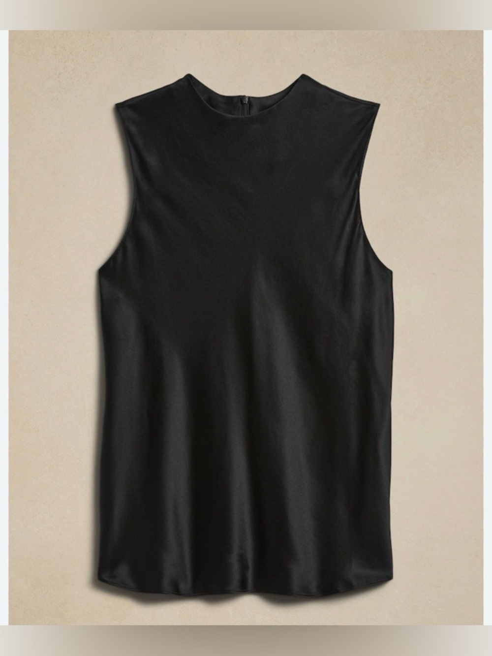 NWT BANANA REPUBLIC Classic Black SILK Sleeveless Top